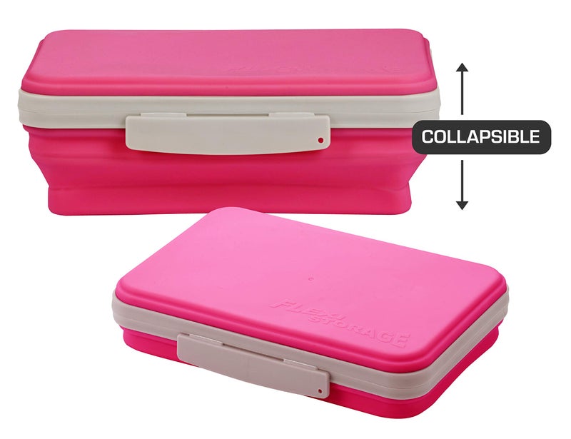 It's Academic Flexi Storage Boxes with Lids, Collapsible Pencil Case for Craft and School Supplies, 4-Pack, Assorted - Image 2